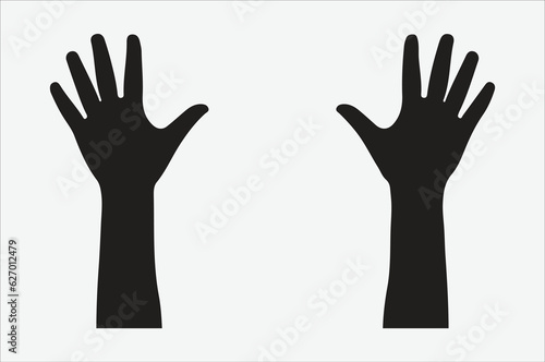 Empowering Unity, Diverse Silhouettes of Hands Raised in Agreement