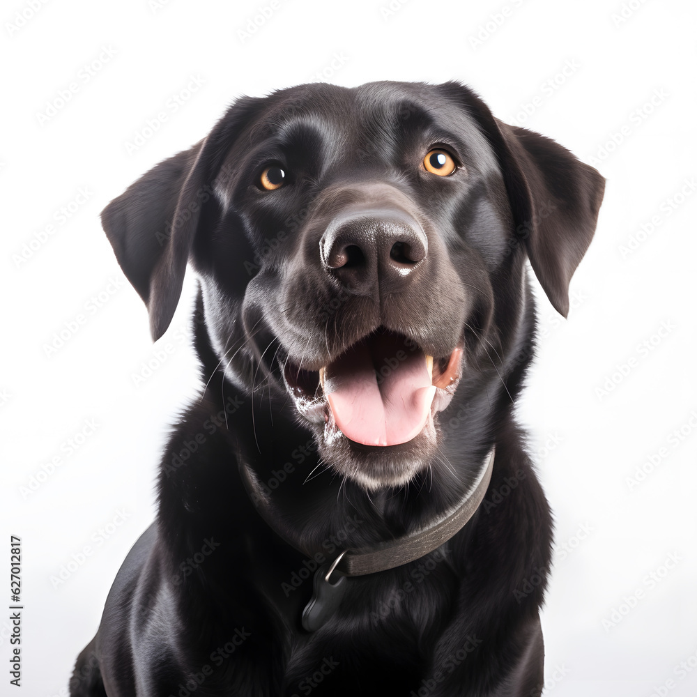 Labrador Retriever Dog happy dog on white background Labrador Retriever Dog happy dog on white background
