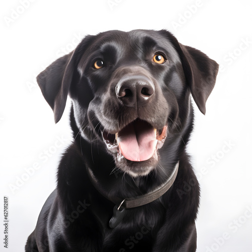 Labrador Retriever Dog happy dog on white background © jaysen