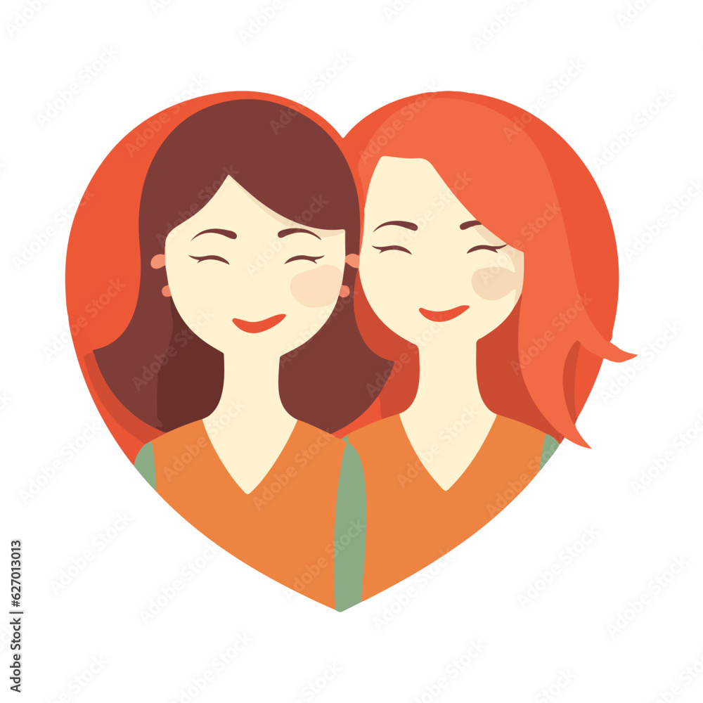 mother and girl, logo happy family vector