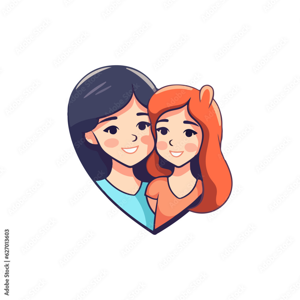 mother and girl, logo happy family vector mother and girl, logo happy family vector