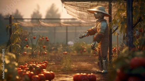 robot picking tomatoes