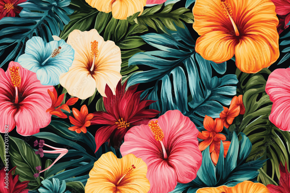 seamless patterns of colorful flowers
