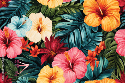 seamless patterns of colorful flowers