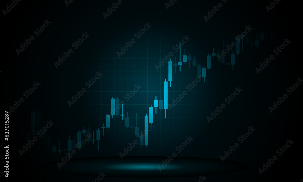 Business growth candle stick. chart digital. Business Presentation. Vector illustration.