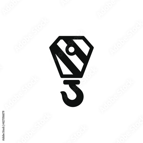 Hook crane icon isolated on white background