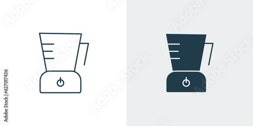 Blender icon illustration. Mixer grinder outline and solid icon vector