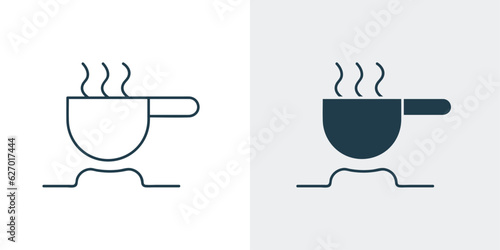 Cooking icon vector. Pan on the gas stove icon illustration