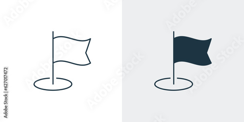 flag icon vector. Milestone concept line icon illustration