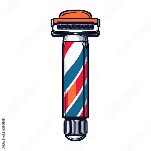 Classic Straight Razors in a Kaleidoscope of Colors, A Vivid Illustrated Delight Vector Illustration
