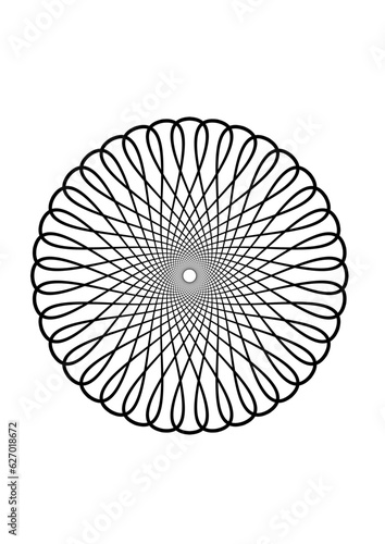 Rosette in form einer sternförmigen blüte mit einer vielzahl sich teilweise überlappenden blütenblättern