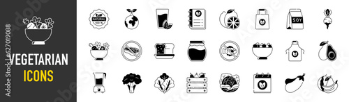 Set of vegetables icons. Premium style icons Pack. Vector Illustration