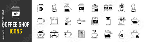 Coffee shop icon vector set. Tea cup illustration sign collection. Mocha symbol or logo.
