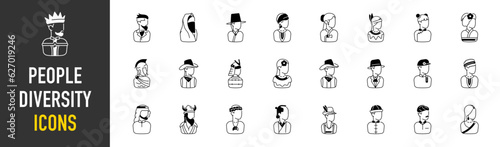 Globalization and Diversity. People from different cultures icon vector illustration.