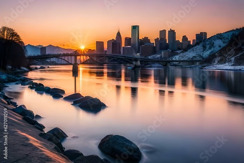 sunrise over the river