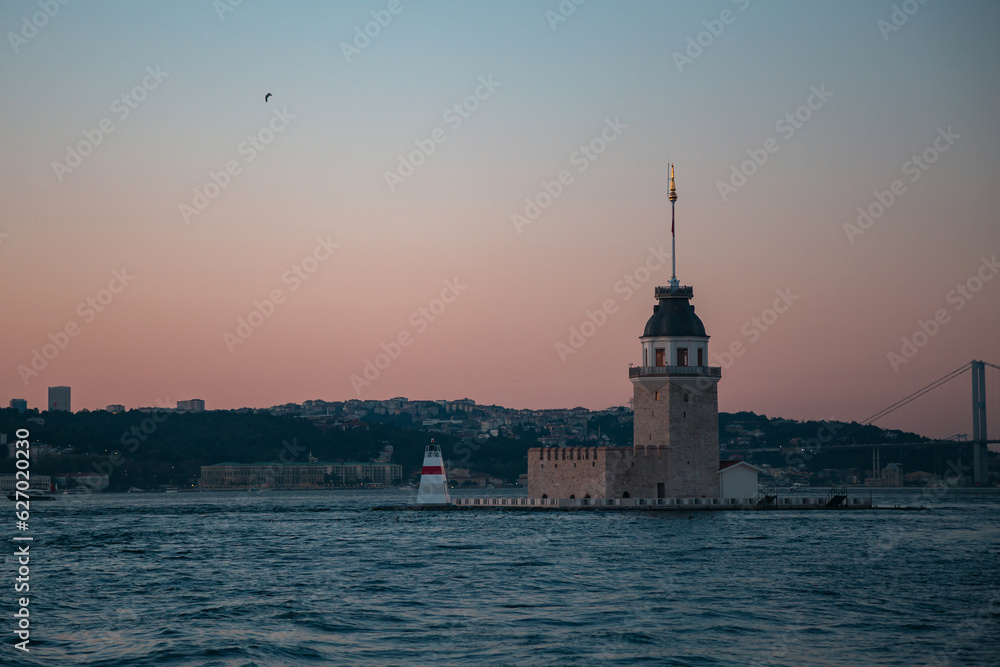 Maiden's Tower and Bosphorus view. Istanbul Turkey Maiden's Tower and Bosphorus view. Istanbul Turkey