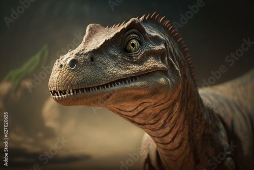 Image depicts a Beipiaosaurus dinosaur. Generative AI