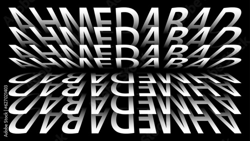 Ahmedabad turning pages style design, vector illustration, flip typohraphy