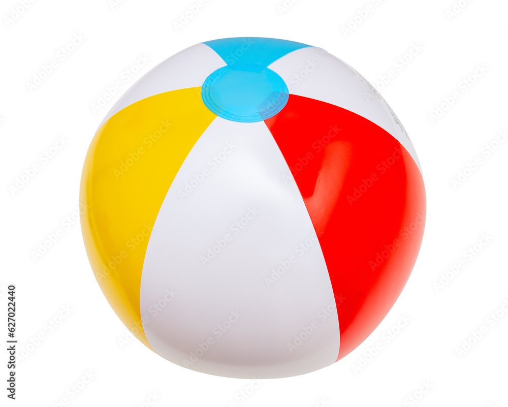 Beach ball isolated on transparent background, PNG, Summer vacations by the sea, children fun Beach ball isolated on transparent background, PNG, Summer vacations by the sea, children fun