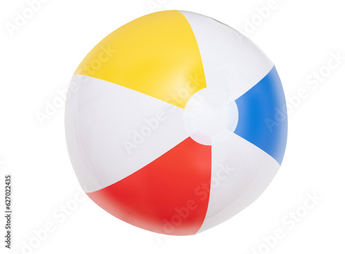 Beach ball isolated on transparent background, PNG, Summer vacations by the sea, kids fun photo