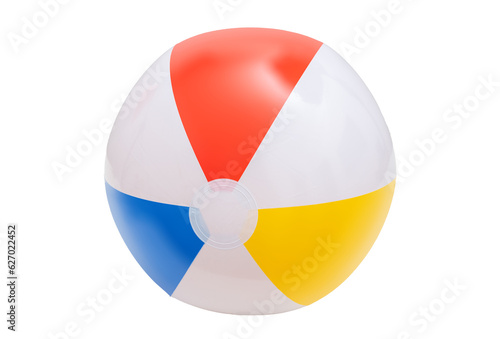 Beach ball isolated on transparent background, PNG, Summer vacations by the sea, kids fun 
