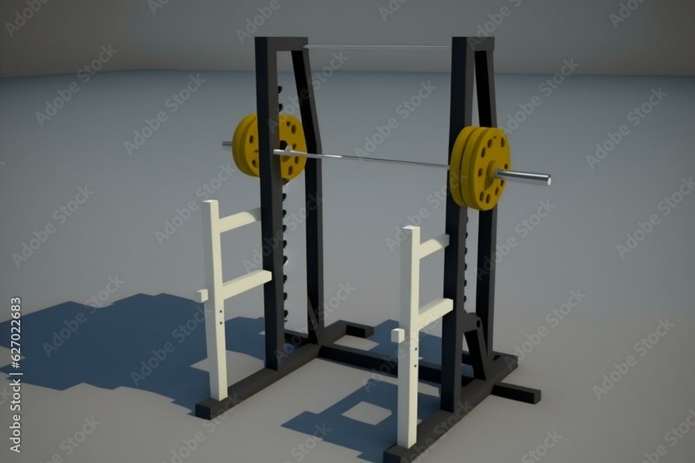 Realistic 3D model of squat rack for weightlifting. Generative AI Stock ...