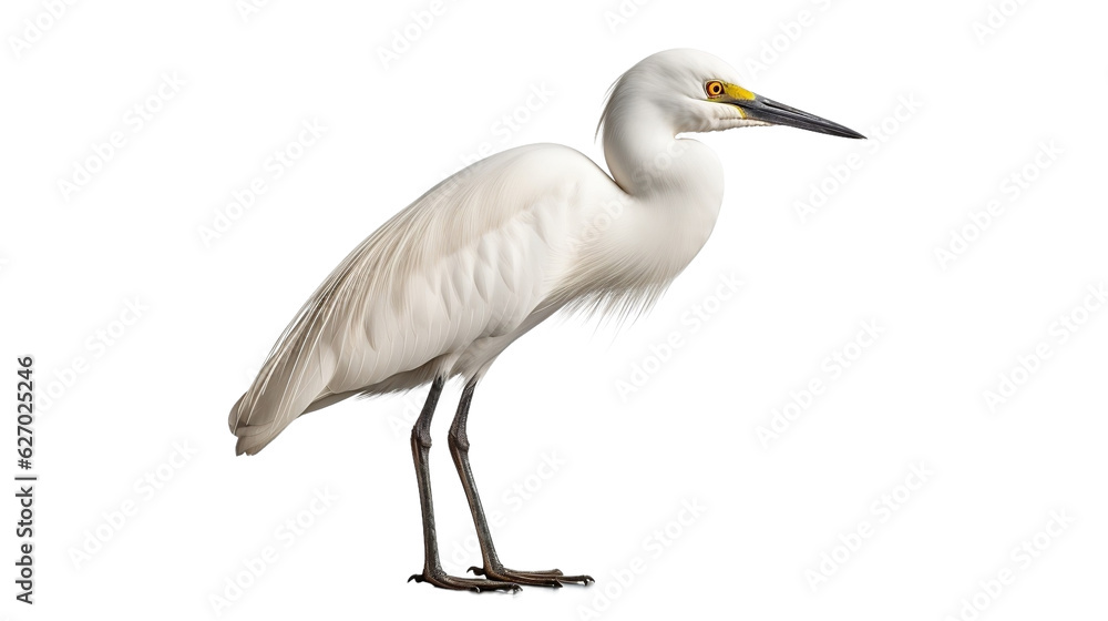 Fototapeta premium snowy egret isolated on white background