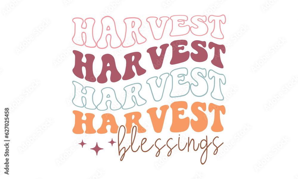 Naklejka premium Harvest Blessings SVG Craft Design.