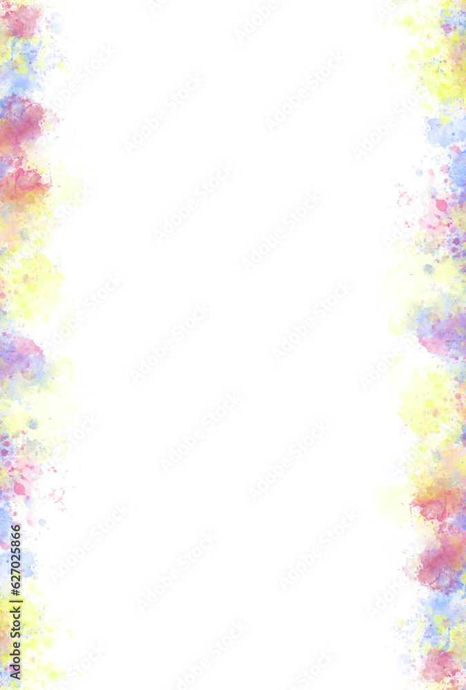 Fototapeta premium Abstract splash brush watercolor frame border decoration