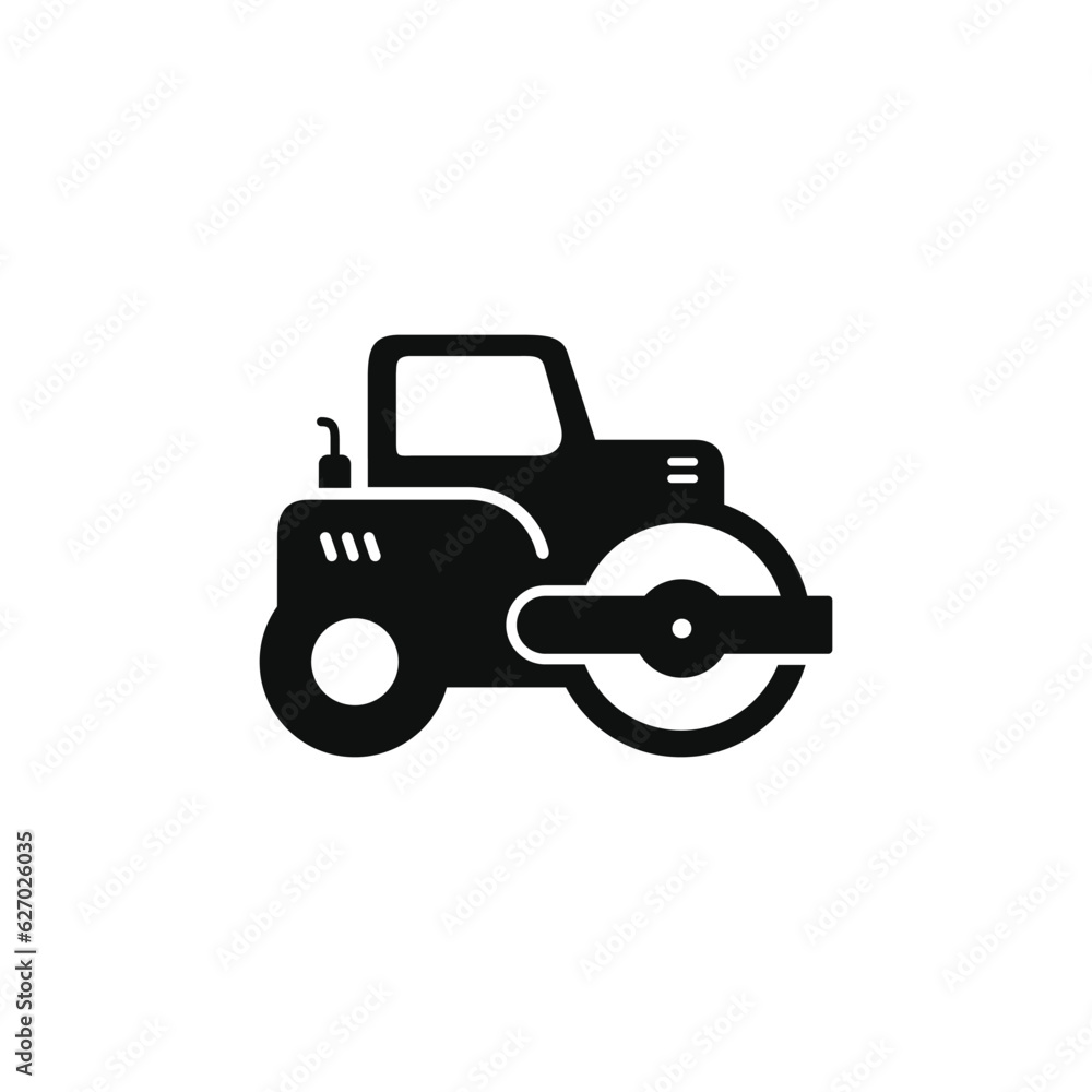 Steam roller icon isolated on white background