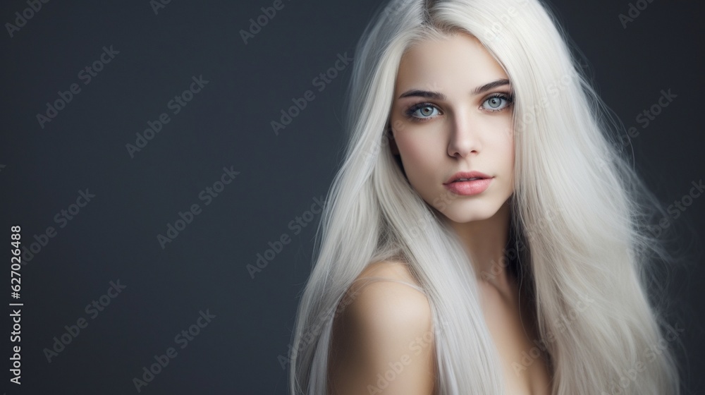 Photo of young beautiful woman with magnificent hair. fashion studio portrait Photo of young beautiful woman with magnificent hair. fashion studio portrait