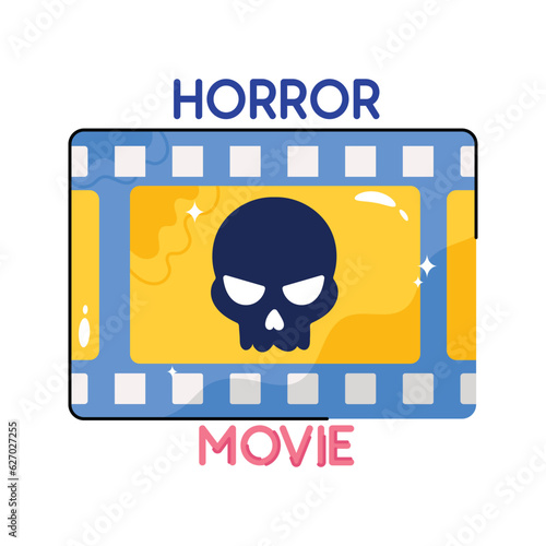 Horror movie vector filled outline Sticker. EPS 10 file