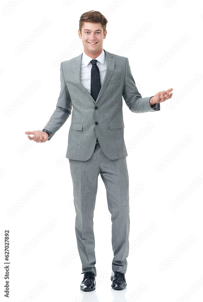 Success comes naturally to this businessman. A handsome young businessman isolated on white. Success comes naturally to this businessman. A handsome young businessman isolated on white.