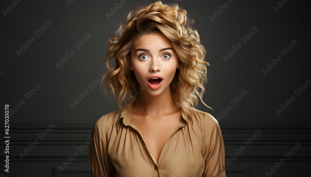 Woman with the look of shock Woman with the look of shock