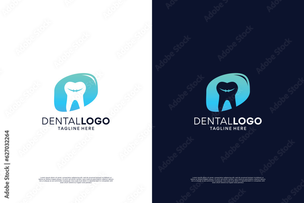 Dental braces logo, dental implant, dental logo design. Dental braces logo, dental implant, dental logo design.