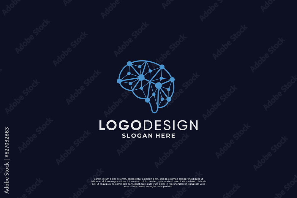 Brain technology logo design, brain connect, brain digital logo concept. Brain technology logo design, brain connect, brain digital logo concept.