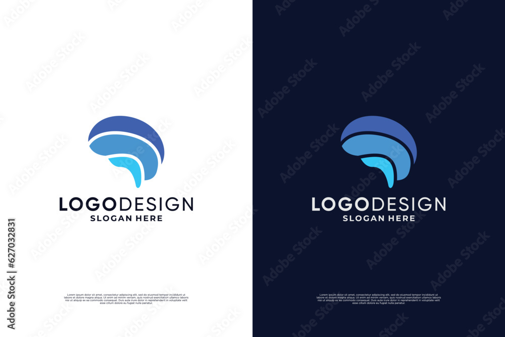 Digital brain logo design. smart brain logo concept. Digital brain logo design. smart brain logo concept.