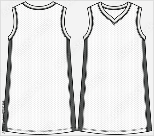 SLEEVELESS A LINE SPORTY KNIT DRESS WITH PRINCESS PANEL AND VARSITY GRAPHIC DESIGNED FOR WOMEN AND TEEN GIRLS IN VECTOR FILE