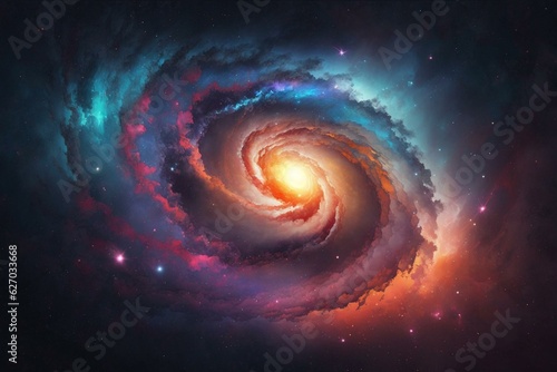 Explore the mysteries of cosmos with a gradient galaxy backdrop. Generative AI