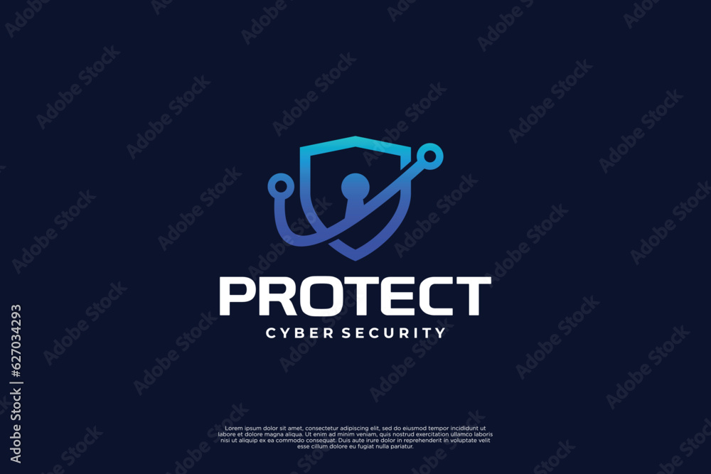 Obraz premium Shield protection logo design inspiration.