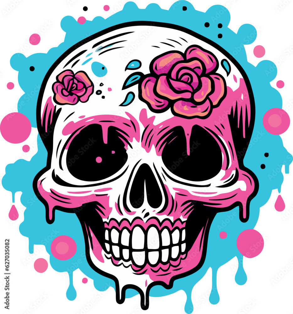 Fototapeta premium teschio rosa 04