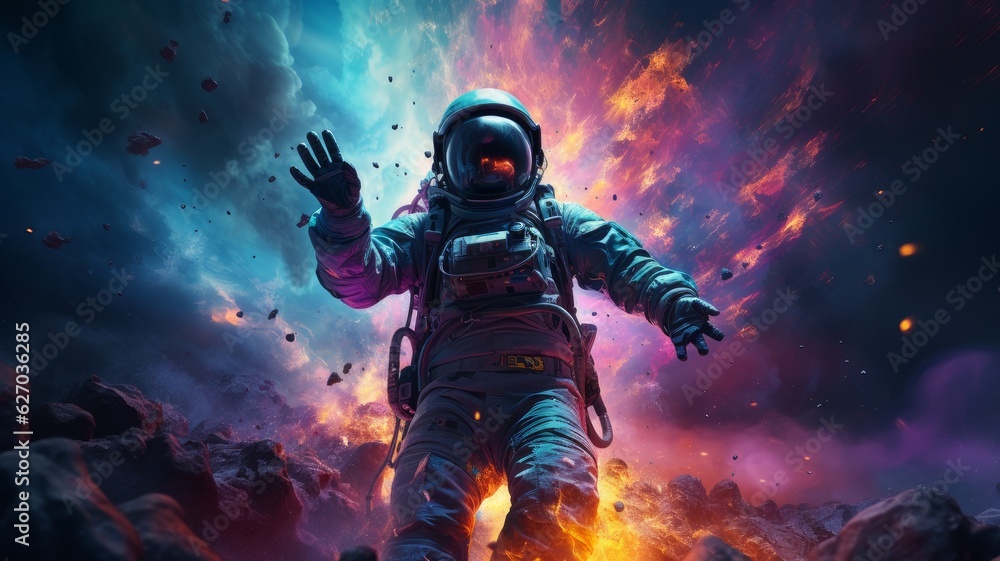 astronaut flying in space astronaut flying in space