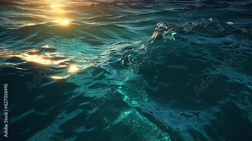 Seawater flow under light exposure. © Nataliya