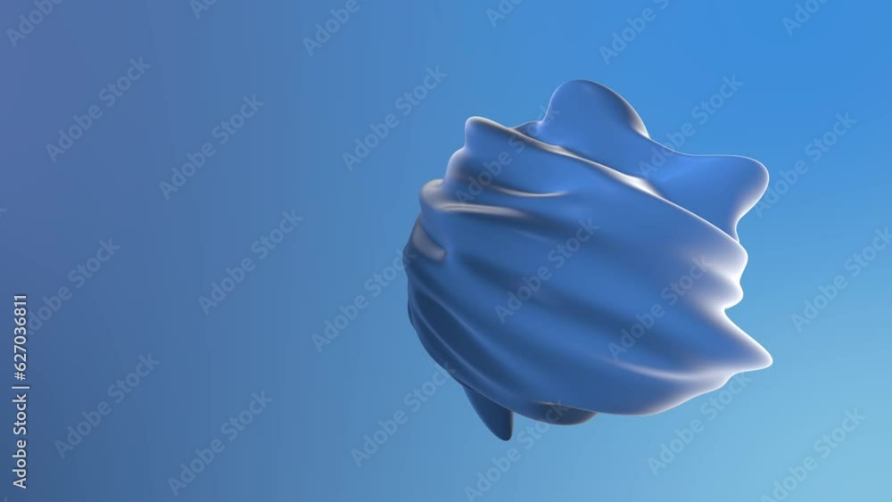 3d animation of an abstract sphere with smooth wavy lines on the surface