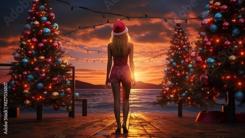 christmas tree by the sea