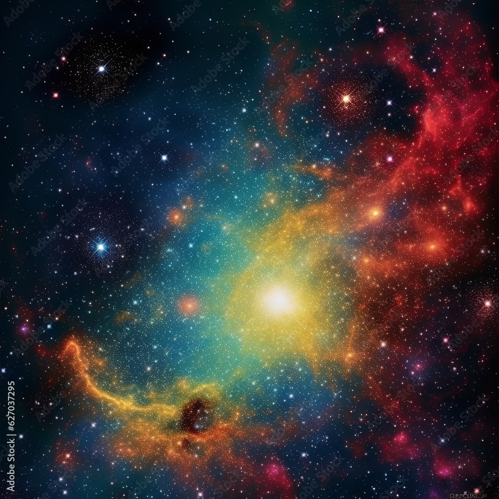 Naklejka premium galaxy, stars, outer space, aurora borealis