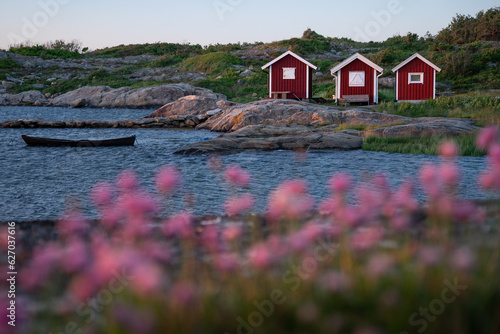 Kleine Fischerhäuser in Schweden
