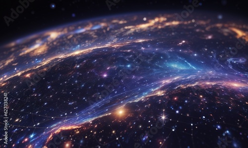 Digital Background Galaxy Map Connect Million Dot
