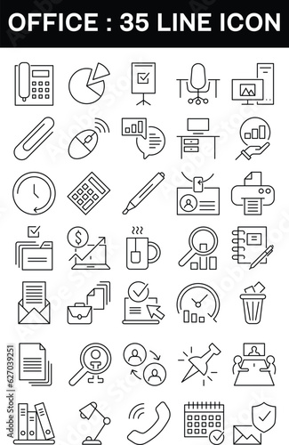 Line Office Icons 