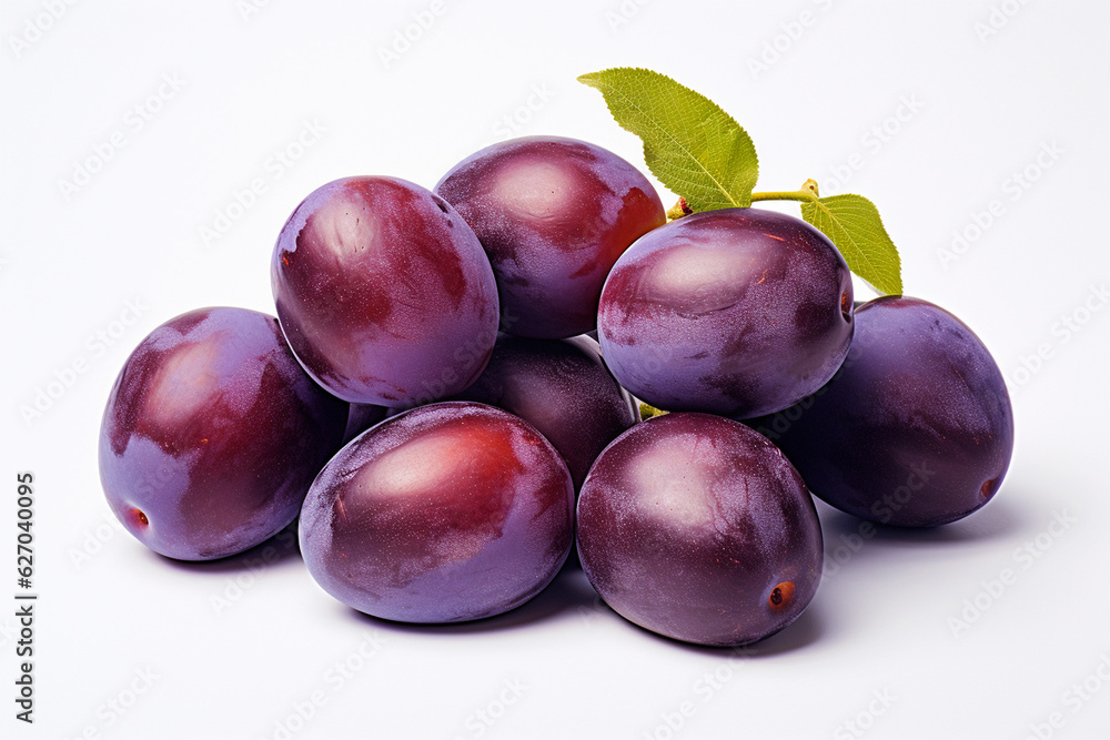 Obraz premium plums isolated on white